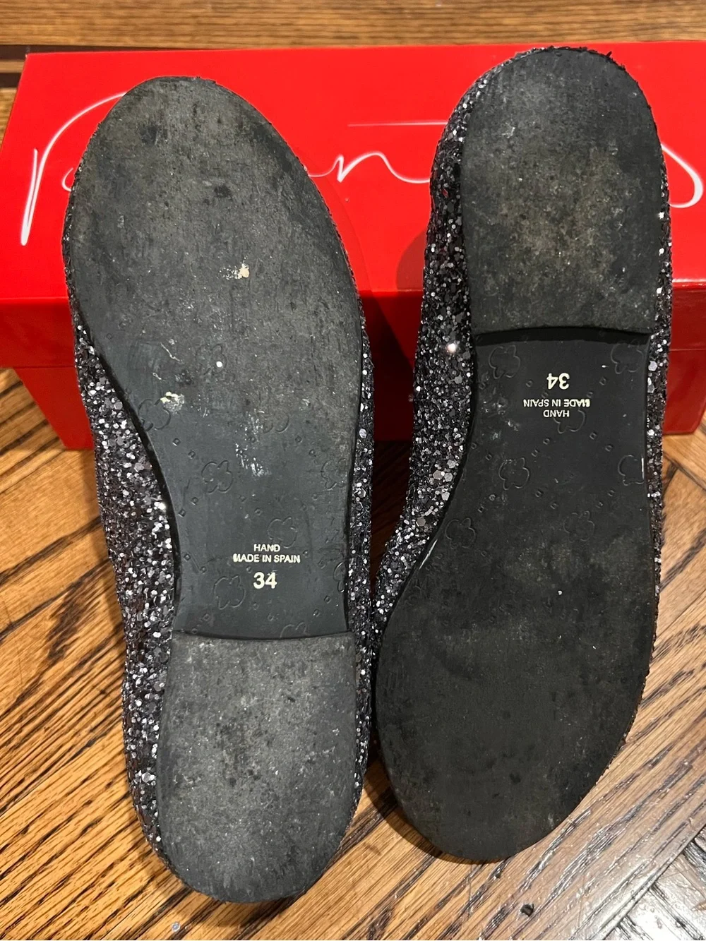 Papanatas Girls Gray Glitter Mary Jane Shoes EU 34 / US 3